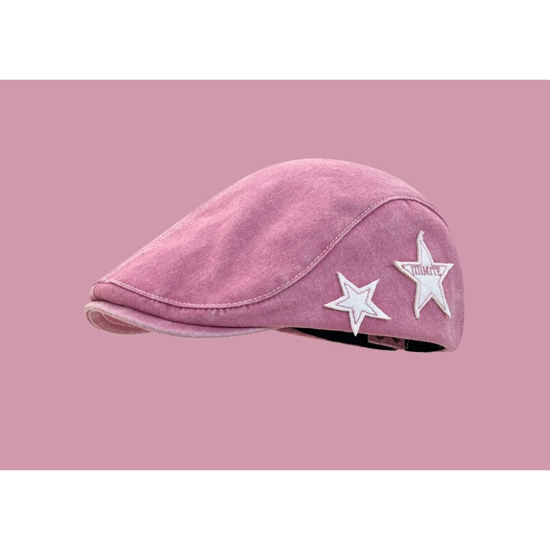 Wholesale Hot Girl Pink American Retro Cowboy Forward Cap Beret Peaked Cap