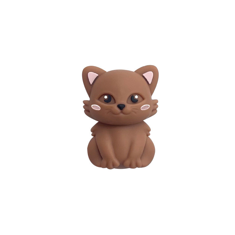 Wholesale 20pcs 3D cute kitten colorful beads