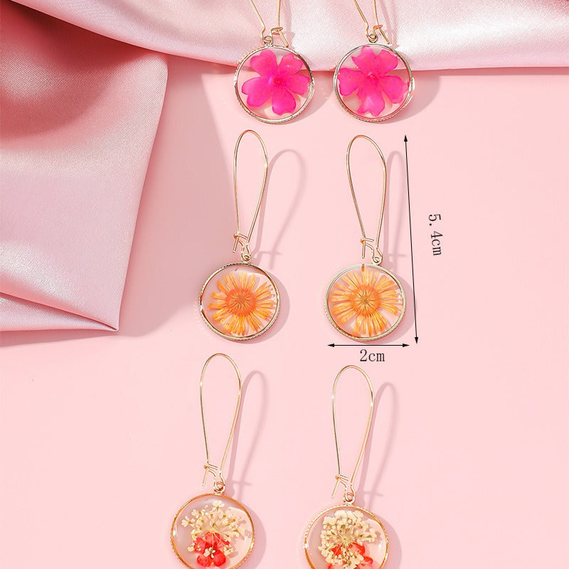 Wholesale Resin Dripping Retro Creative Round Color Earrings