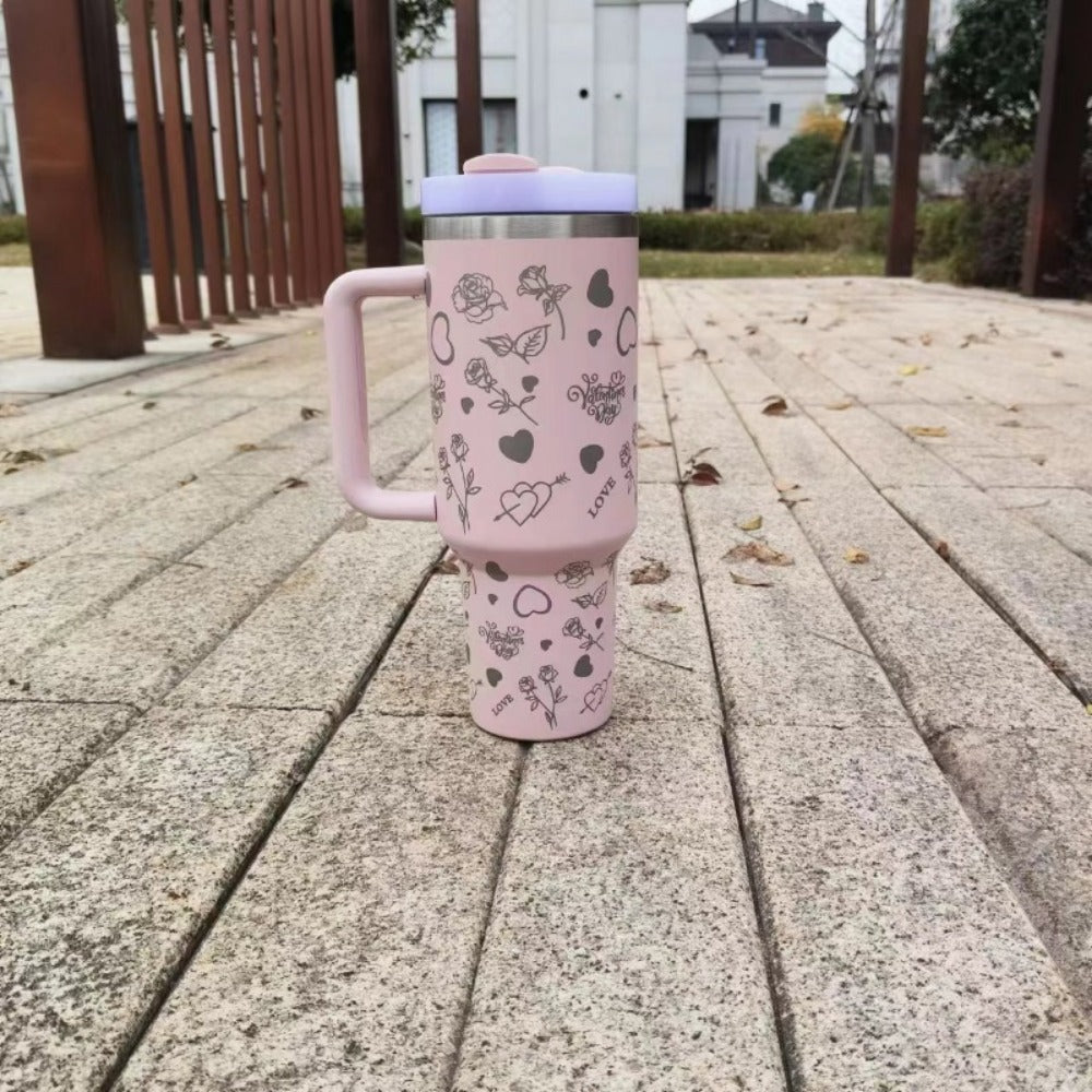 Wholesale 40oz Car Laser Valentine's Day Large Capacity Handle Tumbler Ice Cup