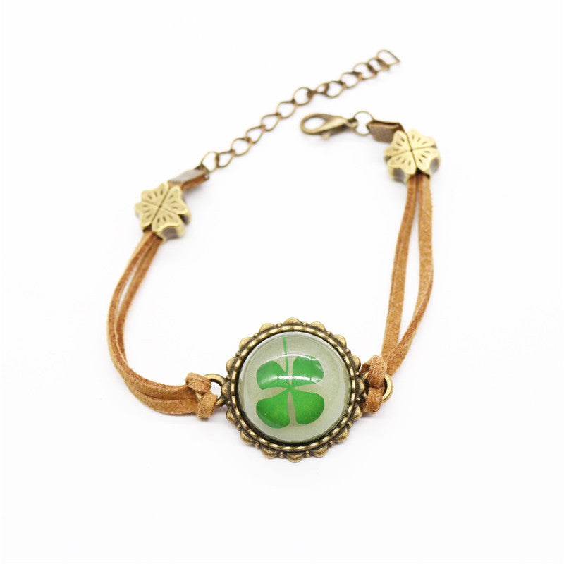 Wholesale 12pcs Epoxy Resin Vintage Dried Flower Luminous Bracelet