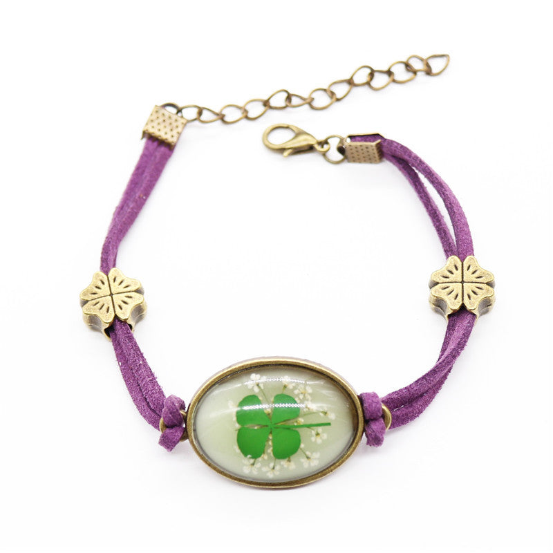 Wholesale 12pcs Resin Dried Flower Plant Specimen Vintage Star Bracelet