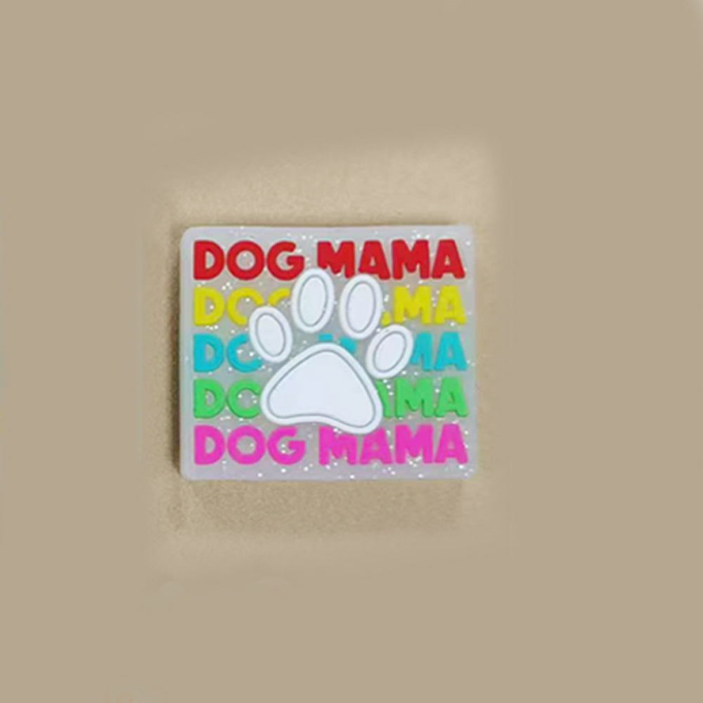 Wholesale 10pcs Luminous Butterfly Letters Dog Scratch Pattern Silicone Beads