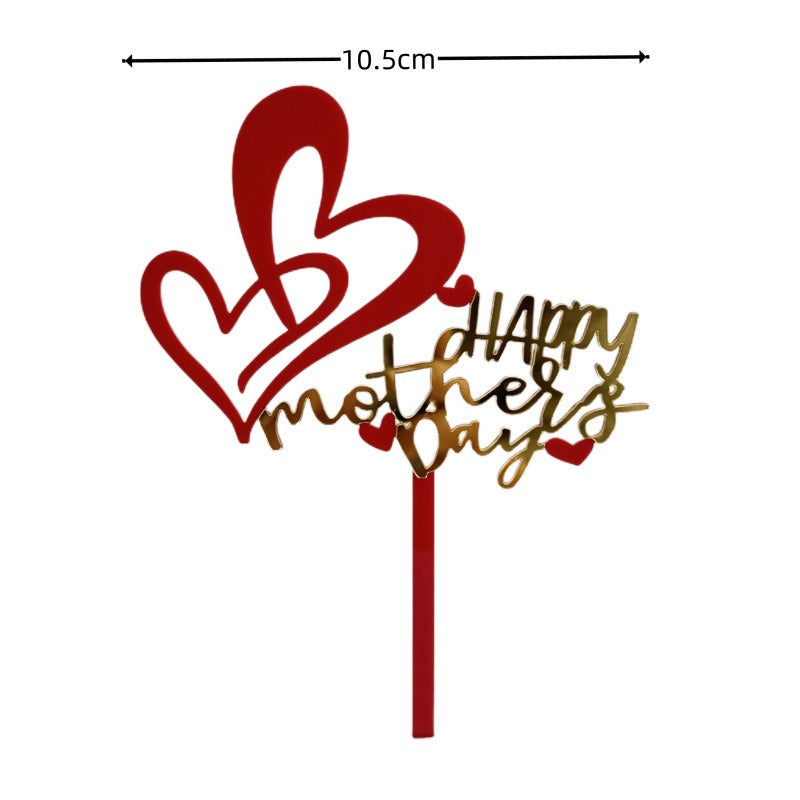 Wholesale 10PCS/PACK Mother's Day Love Letter Acrylic Cake Insert Card