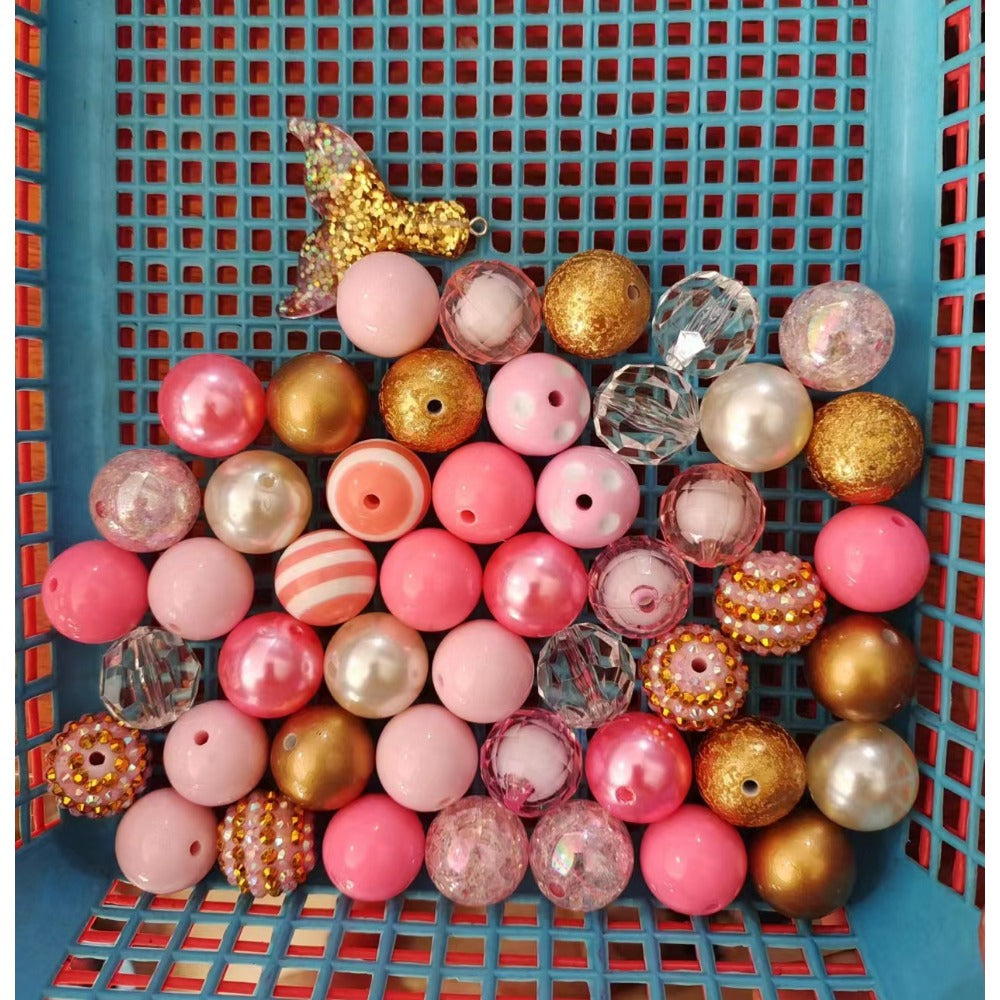 Wholesale 20MM Acrylic Pink Series Mixed Color Beads Combination