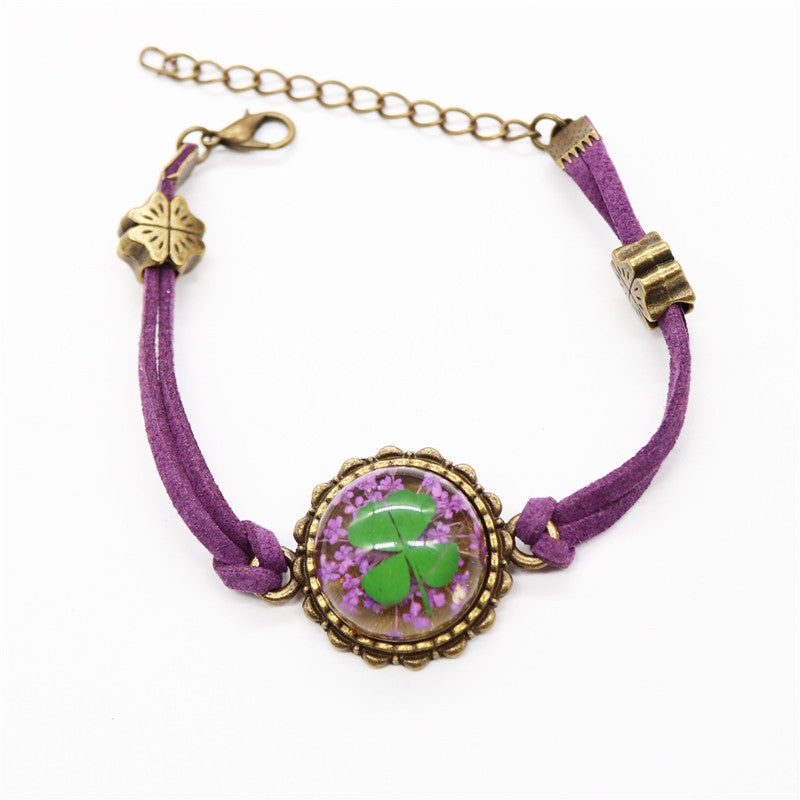 Wholesale 12pcs Epoxy Resin Vintage Dried Flower Luminous Bracelet