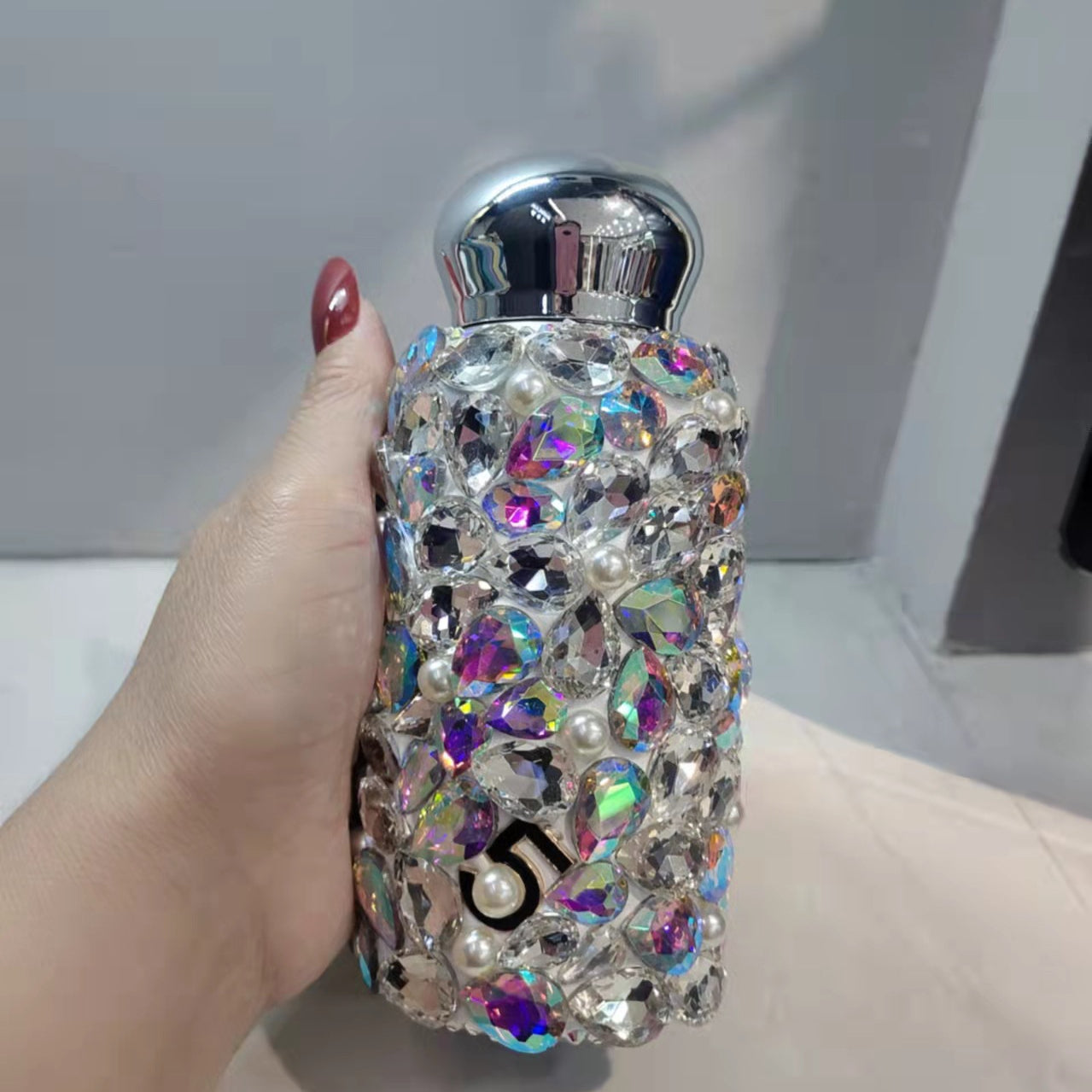 Wholesale Diamond Inlaid Large Stone Stainless Steel Thermos Bottles