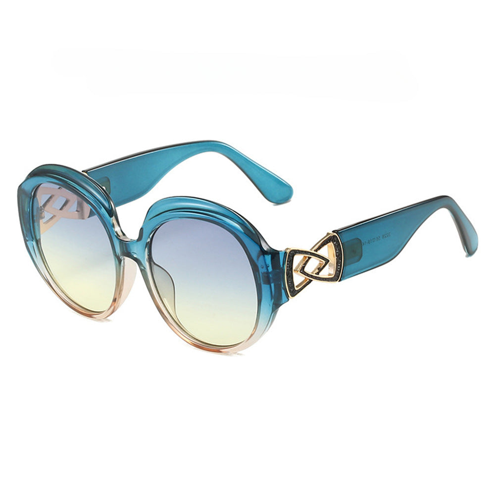 Al por mayor 2023 Gafas de sol de PC redonda de marco grande