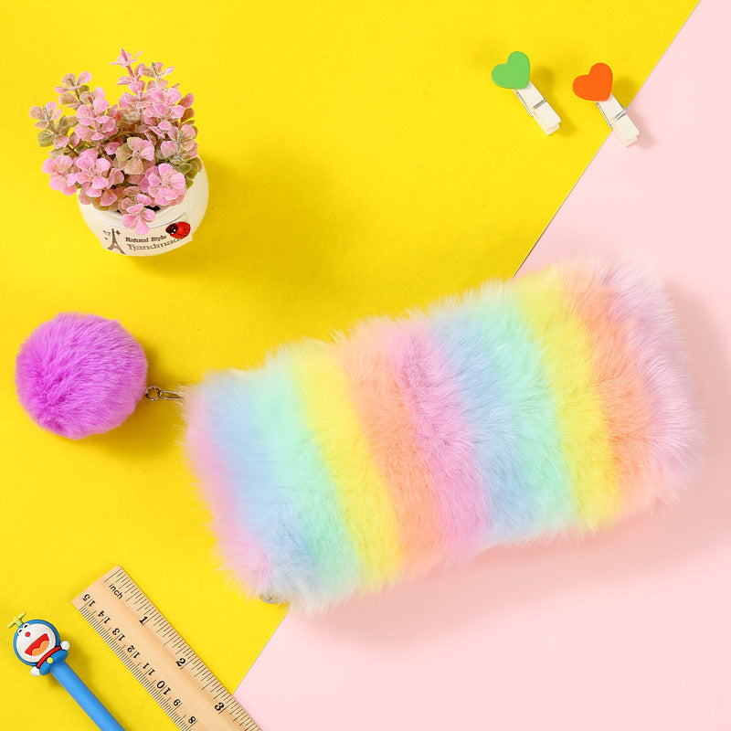 Wholesale Colorful Plush Pencil Bags