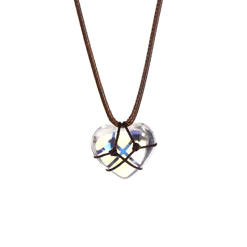 Wholesale Crystal Heart Diamond Castle Princess Necklace