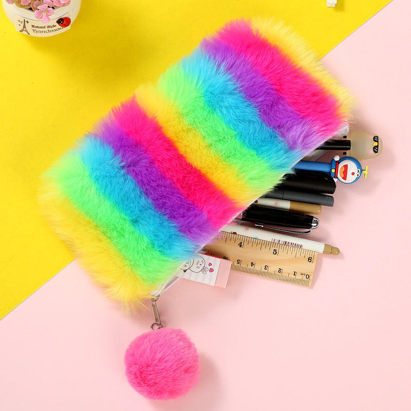 Wholesale Colorful Plush Pencil Bags