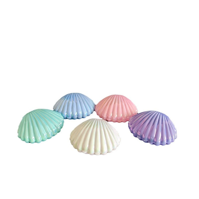Wholesale 10pcs Christmas Candy Storage Creative Exquisite Pearlescent Color Electroplating Small Shell Candy Box Plastic Packaging Personalized Storage Box