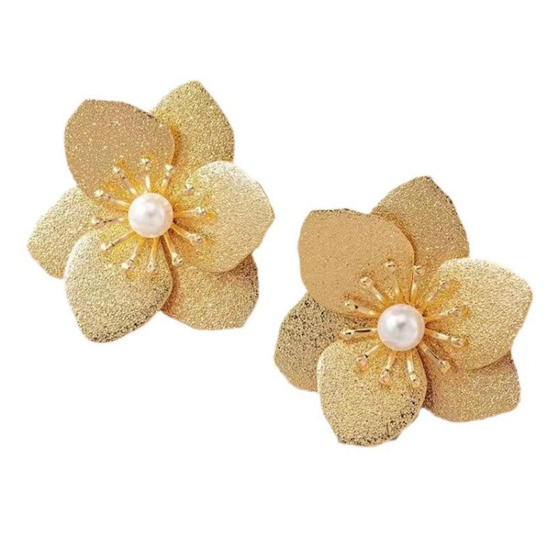 Wholesale Retro Super Exaggerated Tassel Fashion Personality Frosted Versatile Trendy Petal Earrings