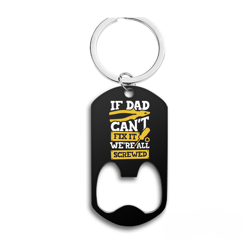 Wholesale Stainless Steel Father's Day Bottle Opener Keychain Keychain