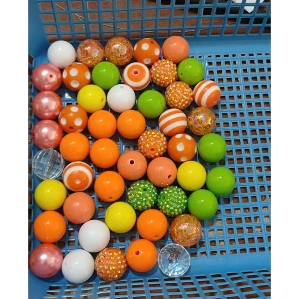 Wholesale 50pcs 20mm Acrylic Yellow Series Assorted Mixed Color Beads