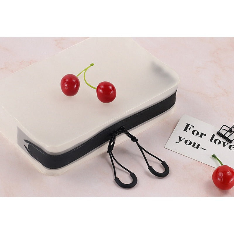 Wholesale Frosted Transparent TPU Double Zipper Large Capacity Cosmetic Bags