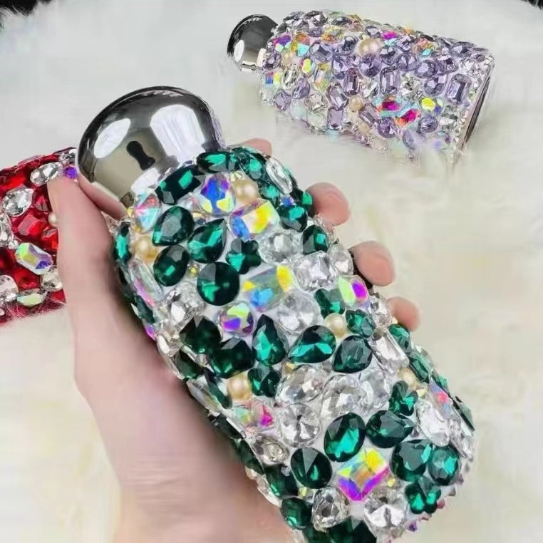 Wholesale Diamond Inlaid Large Stone Stainless Steel Thermos Bottles