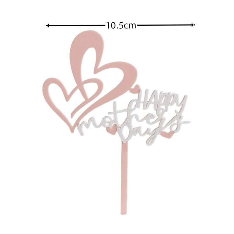 Wholesale 10PCS/PACK Mother's Day Love Letter Acrylic Cake Insert Card