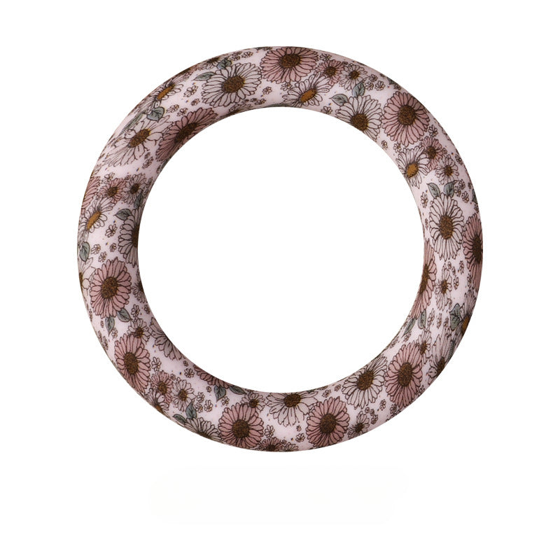 Wholesale 20pcs Silicone Bead Ring Keychain Beaded Jewelry Children DIY Handmade Silicone Bracelet