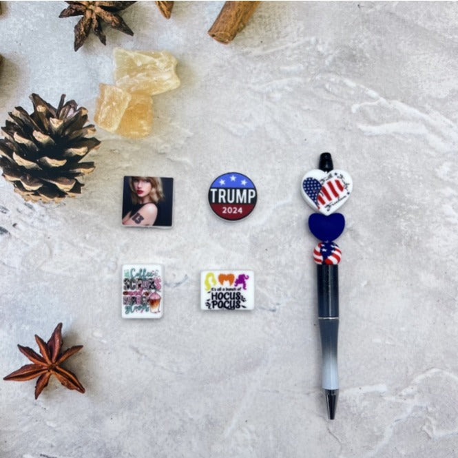 Wholesale Heart/Square/Round Silicone Printed Beads for Diy Beadable Pen Can Be Customized Please Contact Us WhatsApp:+86 151 6820 1735 Custom Service for Help