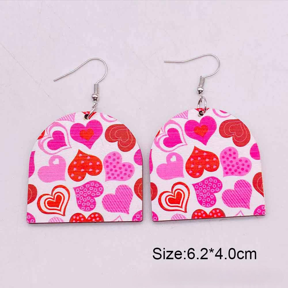 Wholesale Valentine's Day LOVE Love Wooden Earrings
