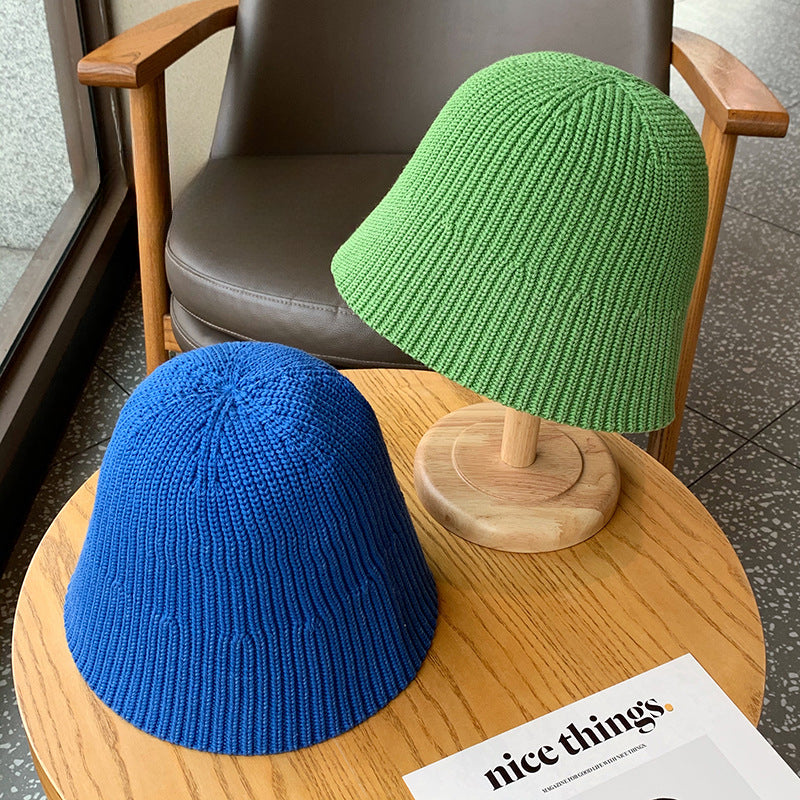 Wholesale Solid Color Woven Knitted Bucket Hat