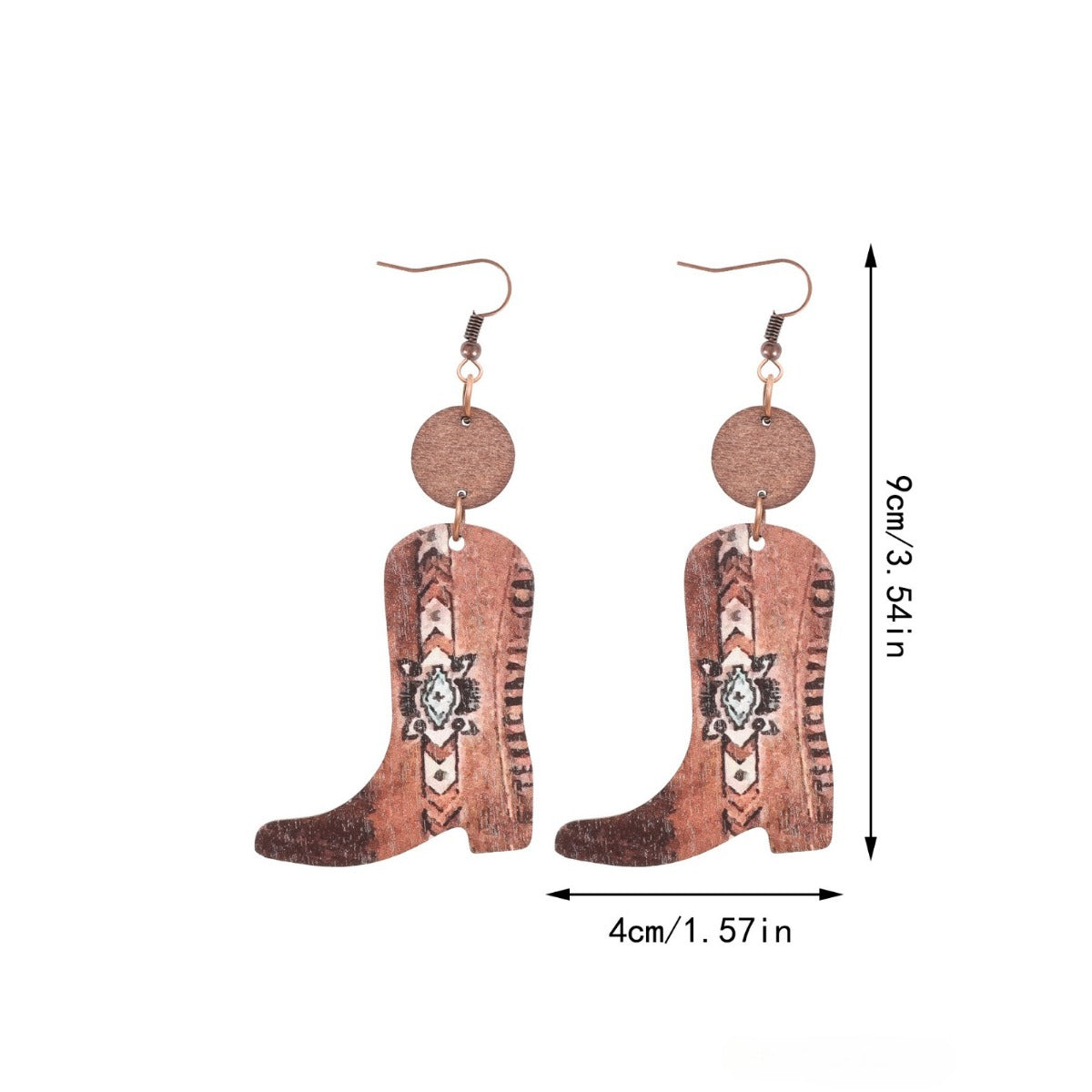 Wholesale of Western Style Plants, Flowers, Retro Ethnic Style Long Boots, Wooden Earrings