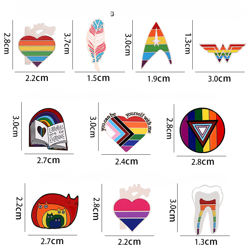 Aleación al por mayor LGBT Rainbow Brooch Broche