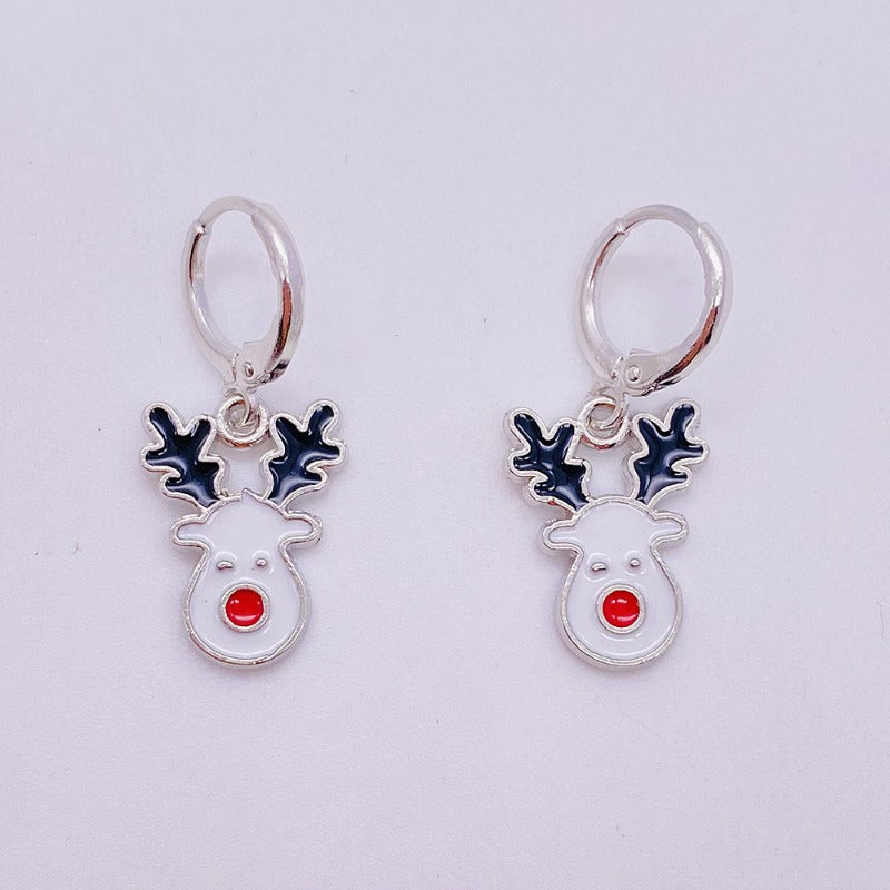Wholesale Christmas Snowman Pendant Alloy Earrings