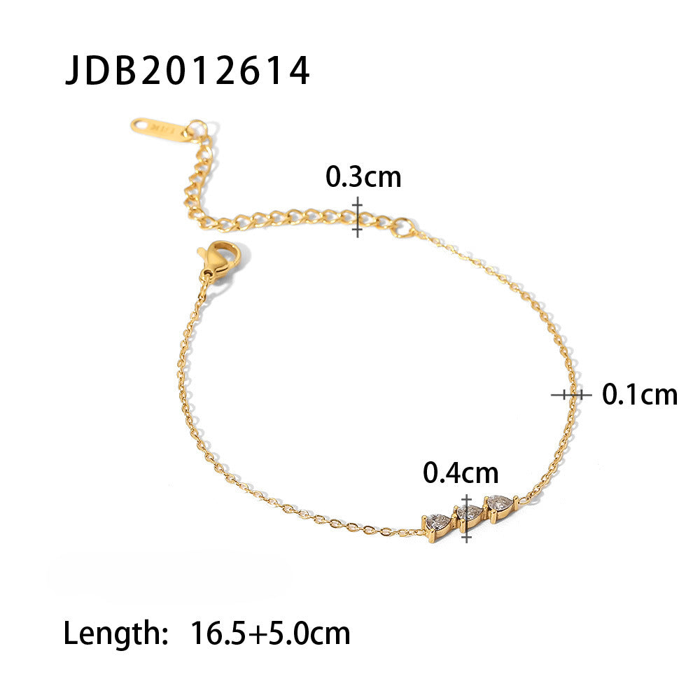 Wholesale Stainless Steel Inlaid Zircon Bracelet