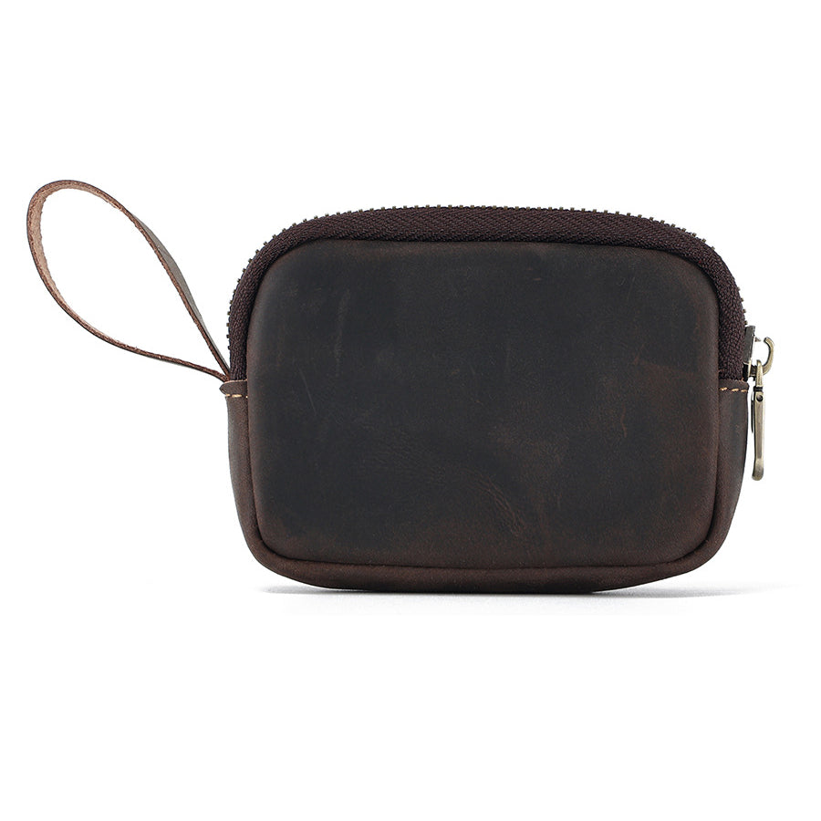 Wholesale Genuine Leather Zipper Coin Holder Coin Purse