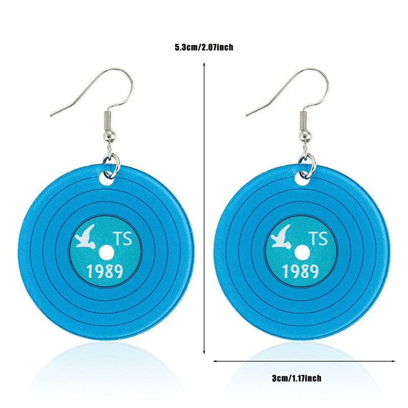 Wholesale Niche Creative Design Acrylic 1989 Vinyl Record Earrings