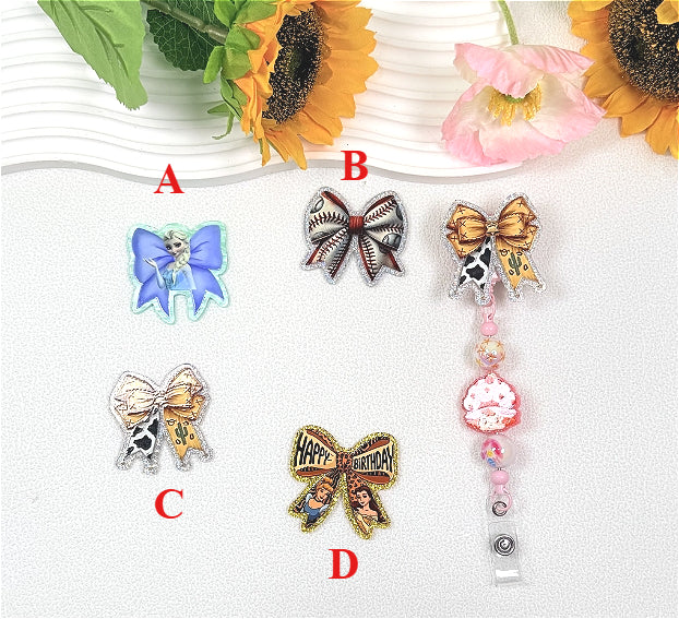 Wholesale 5 Pcs/10 Pcs/20 Pcs Blue Dress Cartoon Girl Diverse Bow Tie Acrylic Flatbacks (  Girl /Bow /Dress ) for DIY Badge Reels & Phone Stands OLY Exclusive