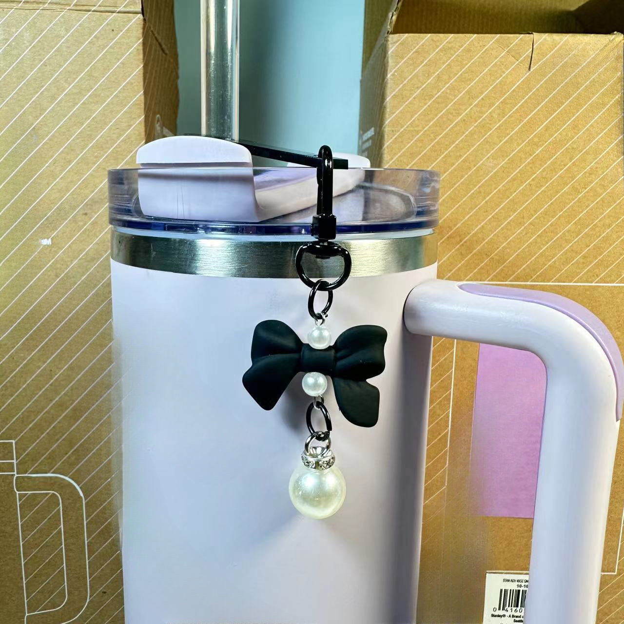 Wholesale Ice Fighter Cup Straw Bow Pearl Pendant