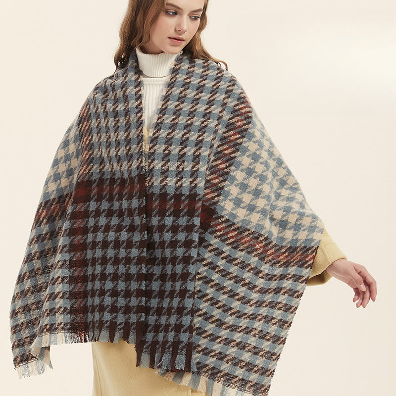 Wholesale Winter Houndstooth Imitation Cashmere Warm Scarf