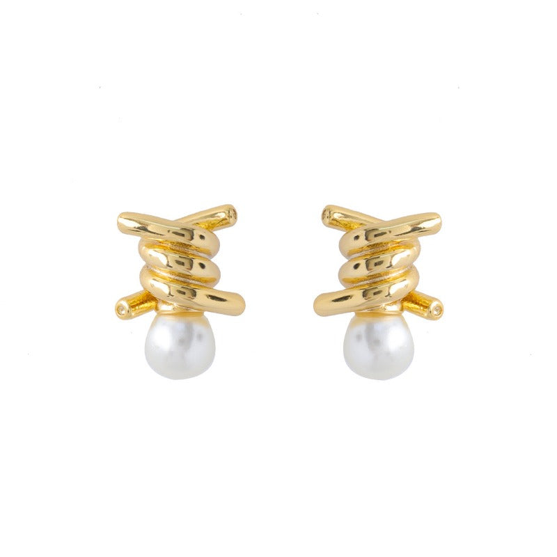 Wholesale Personalized Knotted Pearl Earrings