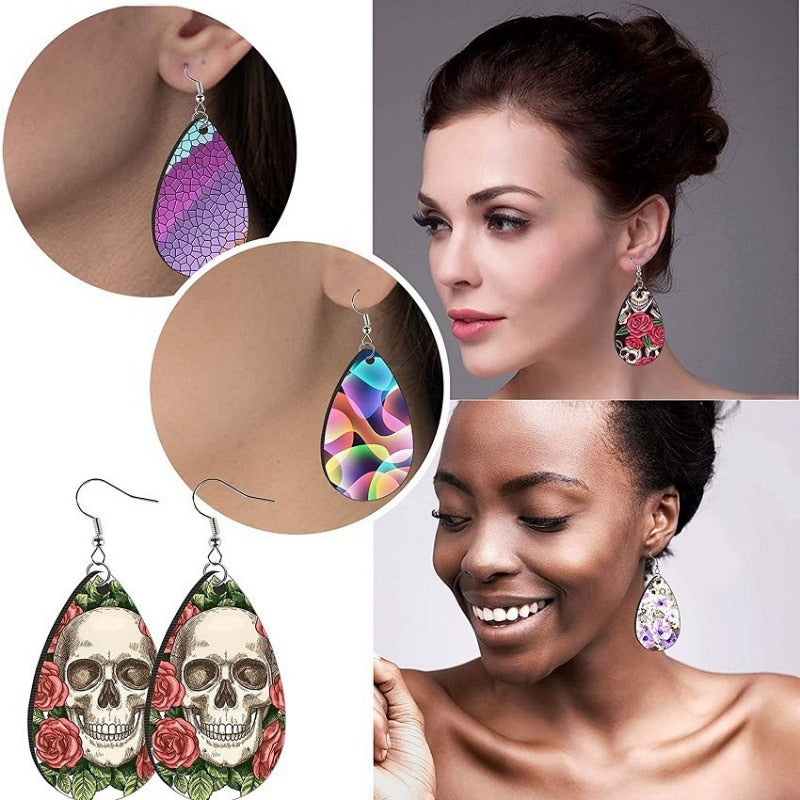 Wholesale 250pcs Creative DIY Blank Sublimation Drop Earrings Pendant with Ear Hook Kraft Paper Card Storage