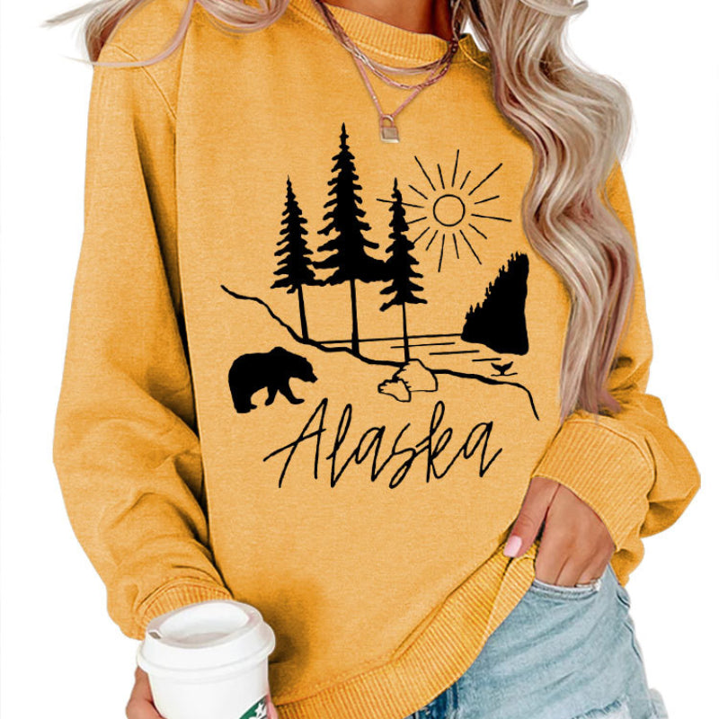 Wholesale Teddy Bear Printed Pullover Long Sleeved Casual Cotton Hoodies