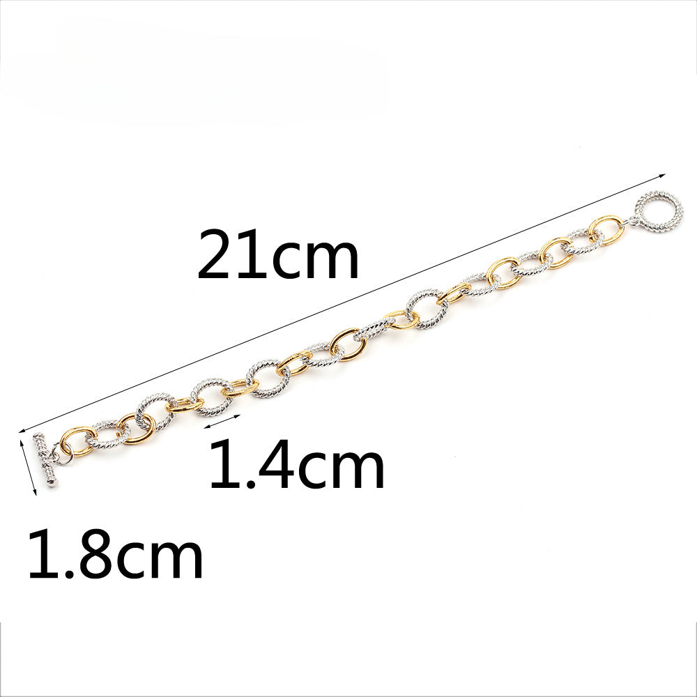 Wholesale O-style Colored Cuban Chain Alloy Bracelets
