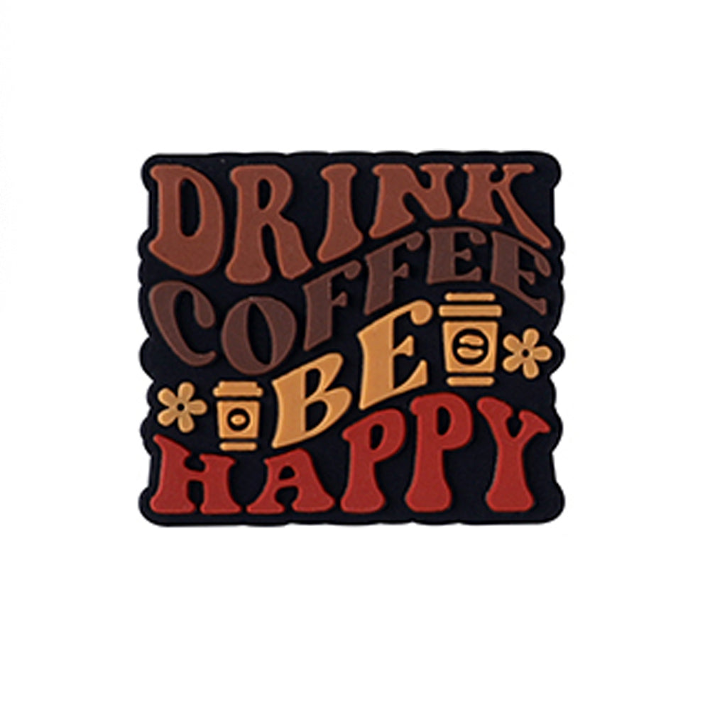 Wholesale 20pcs Cartoon Coffee Series Pattern Silicone Beads