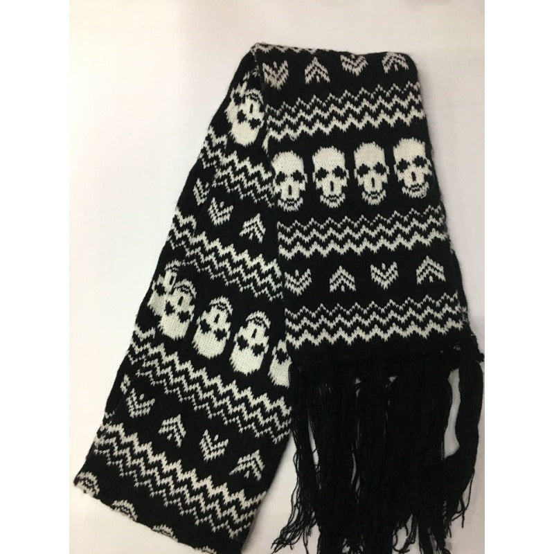 Wholesale Knitted Jacquard Ghost Head Skull Scarves