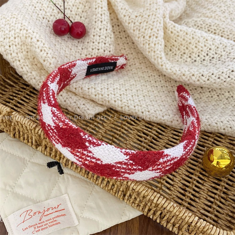 Wholesale Red Facial Wash and Hair Compression with Wide Edge Fabric Headband