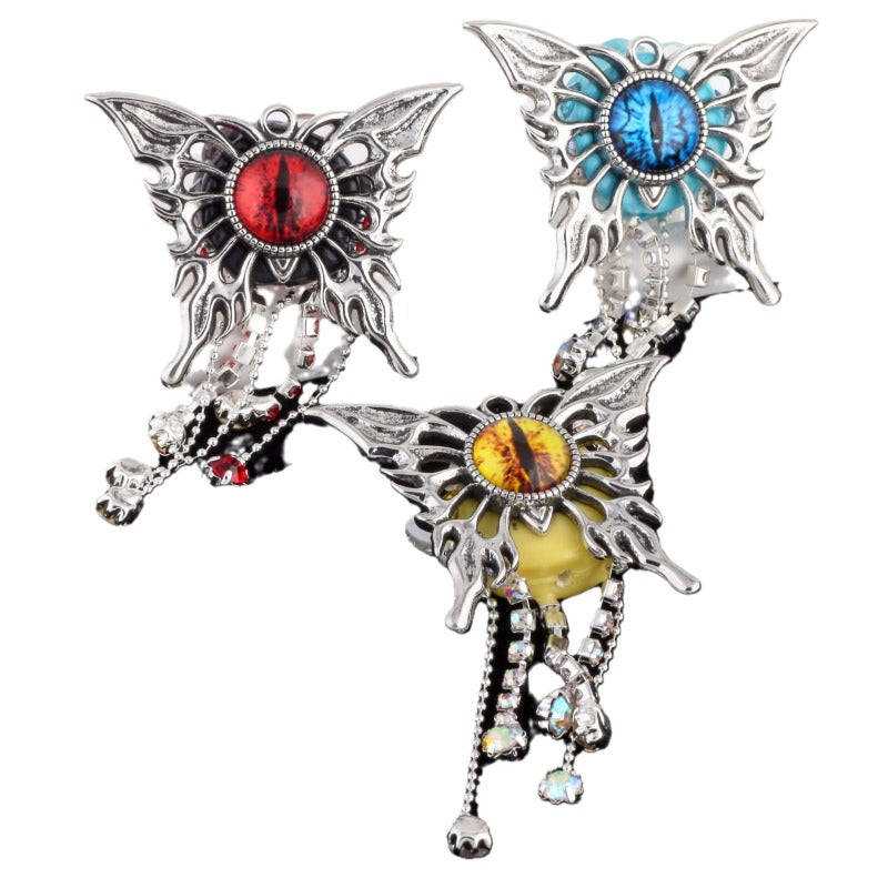 Wholesale Heavy Industry Demon Eye Butterfly Tassel Alloy Clay Ball Beads