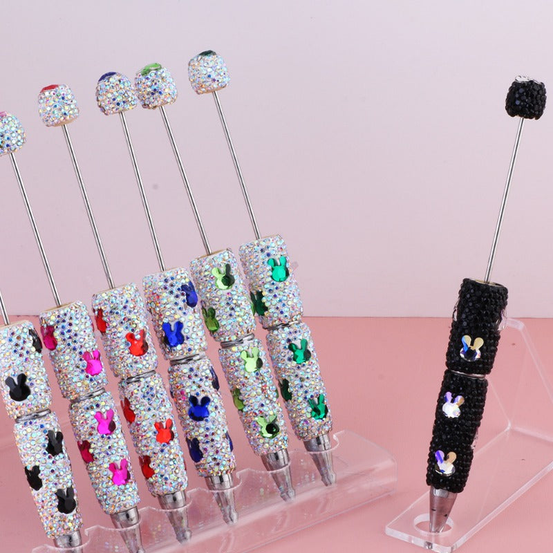 Wholesale 5pcs Colorful Cute Rabbit Zircon Clay Full Diamond DIY Bead Pen