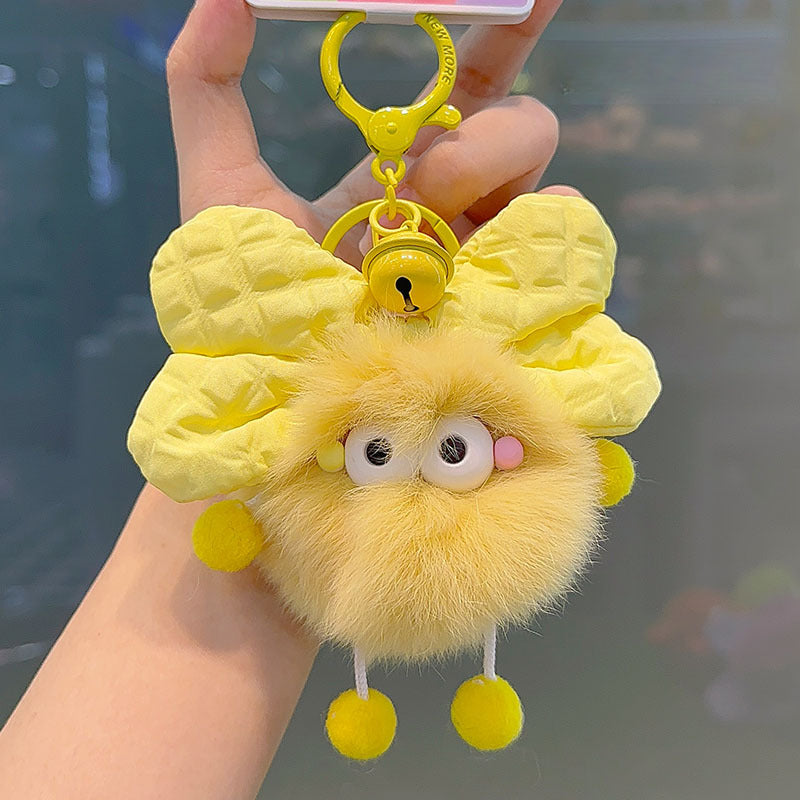 Wholesale Bow Colorful Fur Ball Keychain