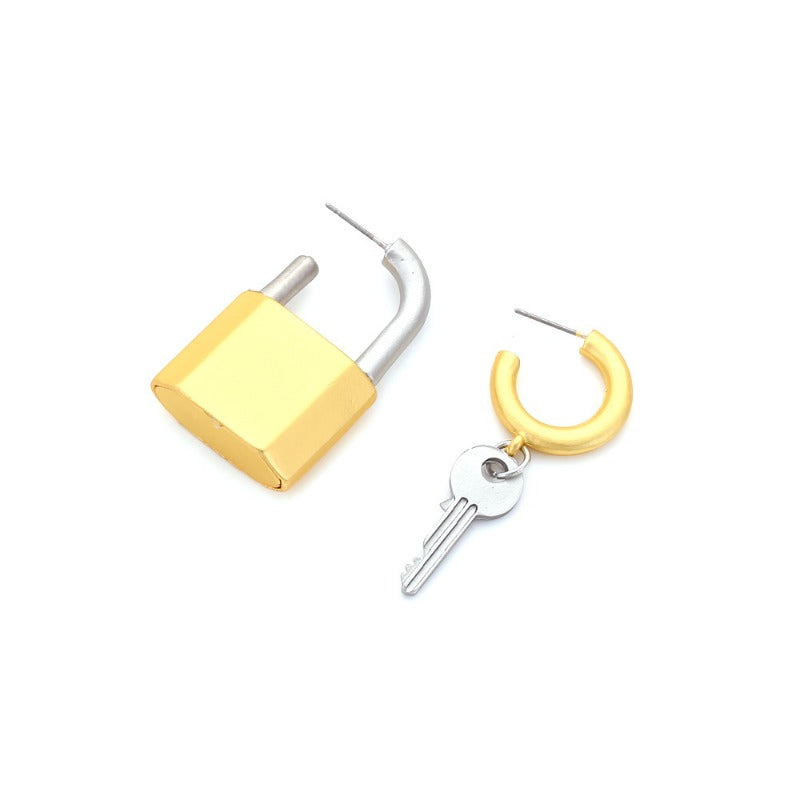 Wholesale Key and Lock Metal Earrings