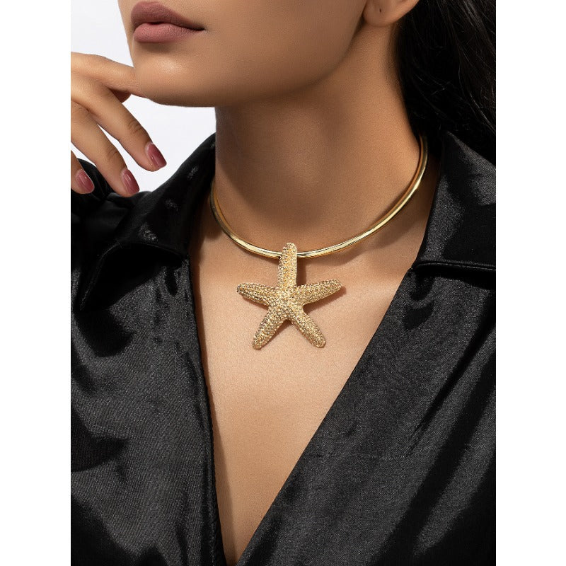 Wholesale Minimalist and Exaggerated Design of Starfish Zinc Alloy Necklaces