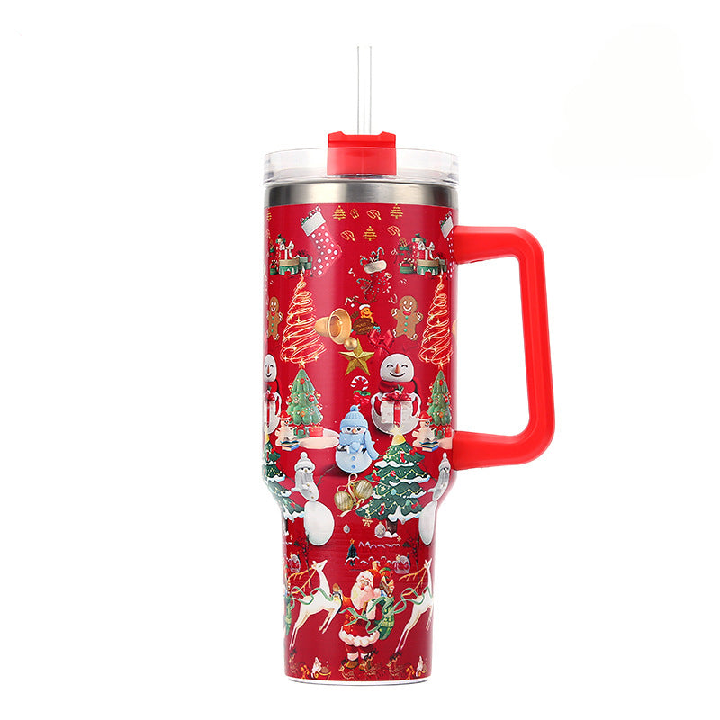 Wholesale Tumbler 40oz Stainless Steel Christmas Car Portable Straw Thermos Cup Ice Bullies Cup