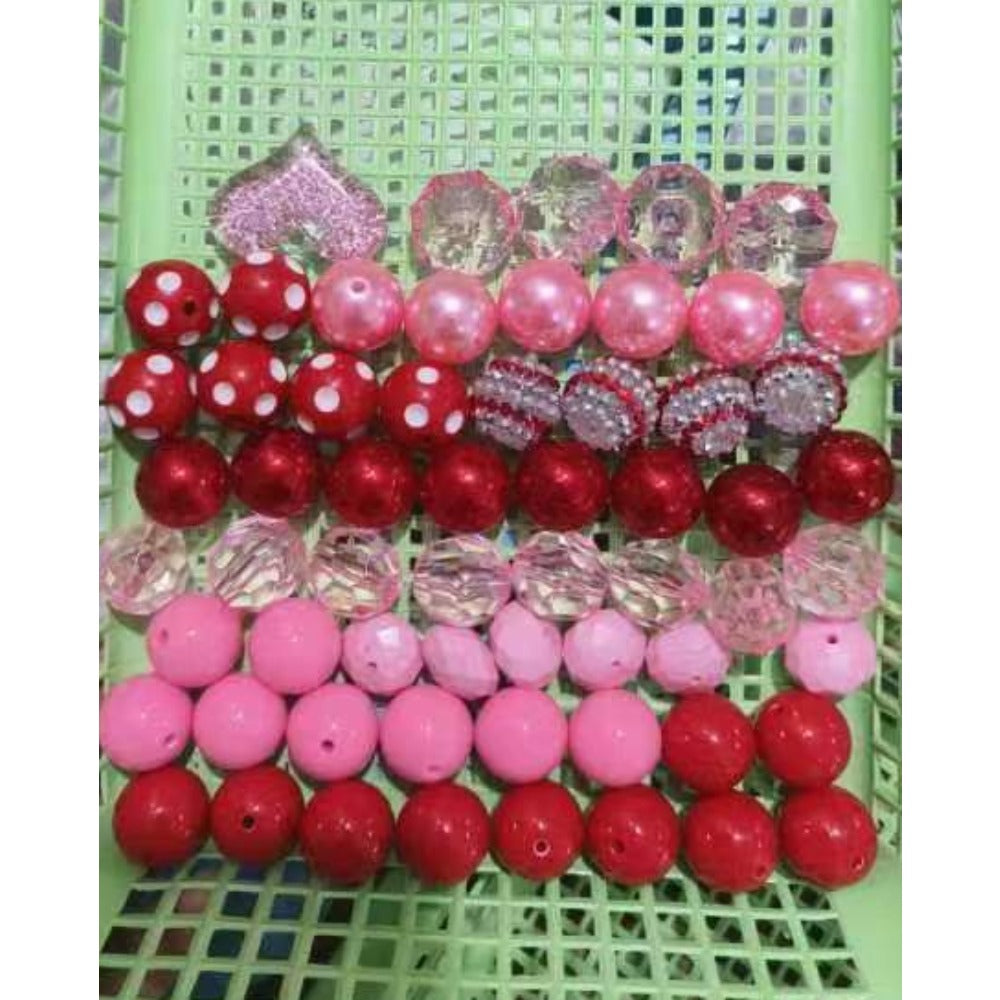 Wholesale 20MM Acrylic Pink Series Mixed Color Beads Combination