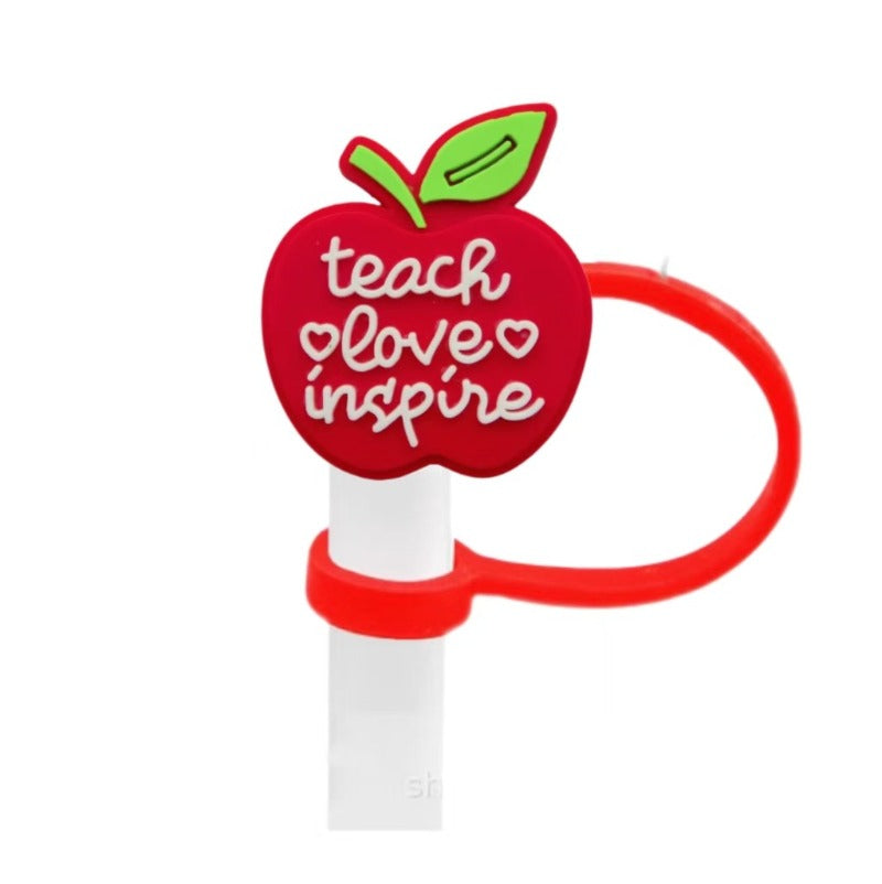 Wholesale 10pcs Learning Tool Series Color Creative Cartoon Beverage Dustproof Straw Cover